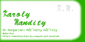 karoly mandity business card